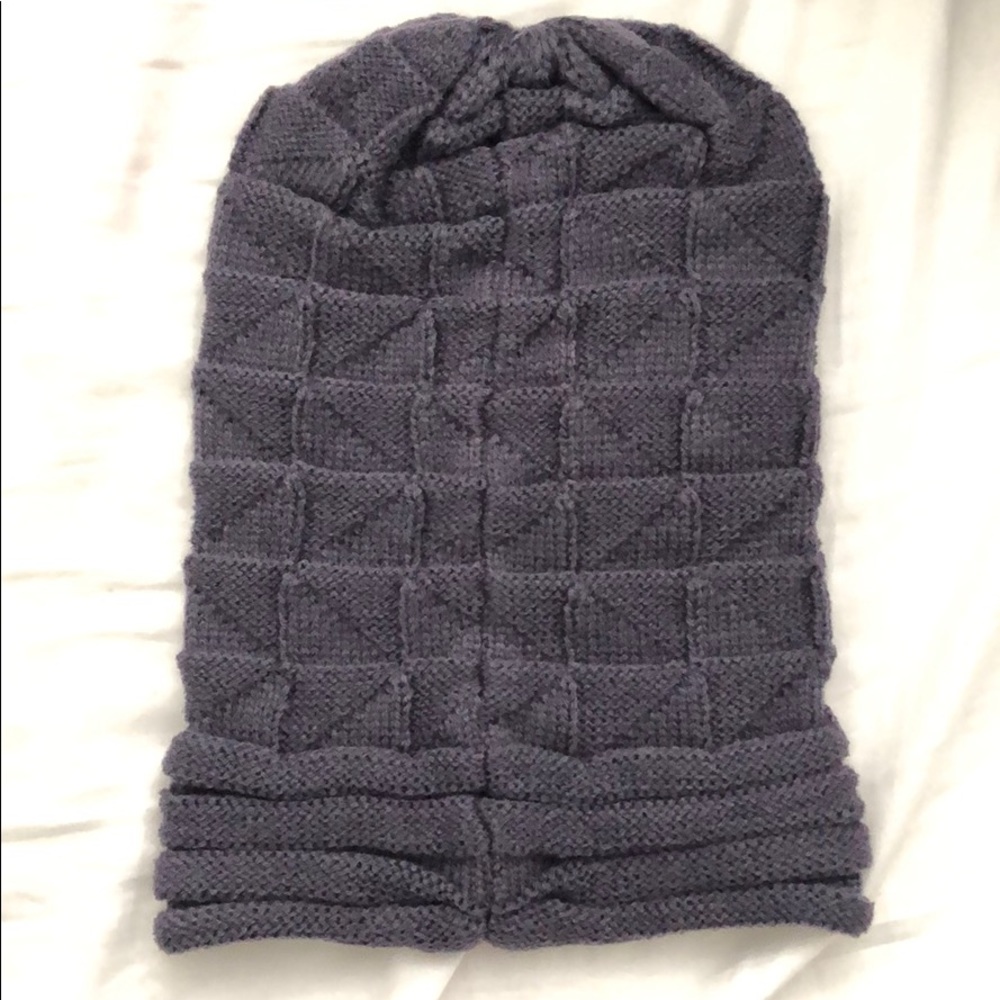 LAST ONE DEAL! Dark Grey Slouchy Knit Hat - Picture 2 of 2
